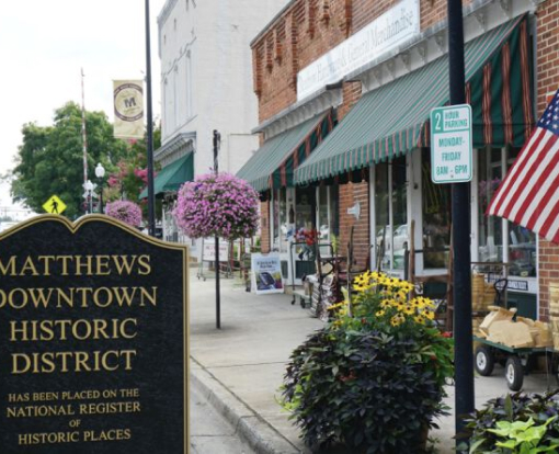 Charming suburban homes for sale in downtown Matthews, NC, a community served by Yubeen Choi.